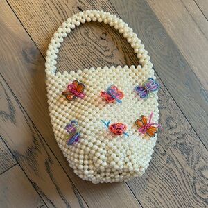 pearl beaded butterfly bag